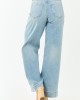 Hidden Light Wash Patch Pocket Stretchy Wide Leg Jeans