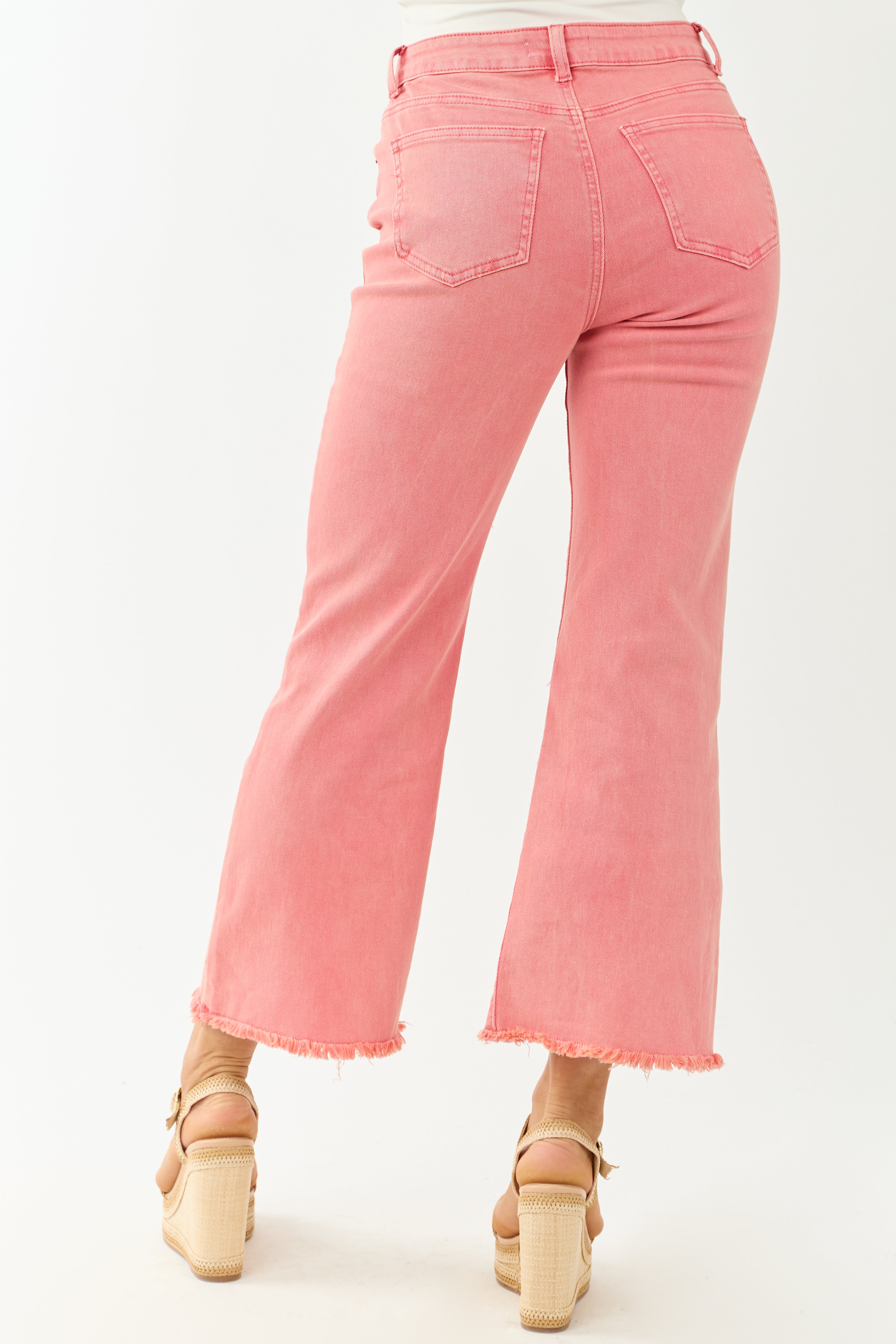 Watermelon Stretchy Acid Wash Bootcut Jeans