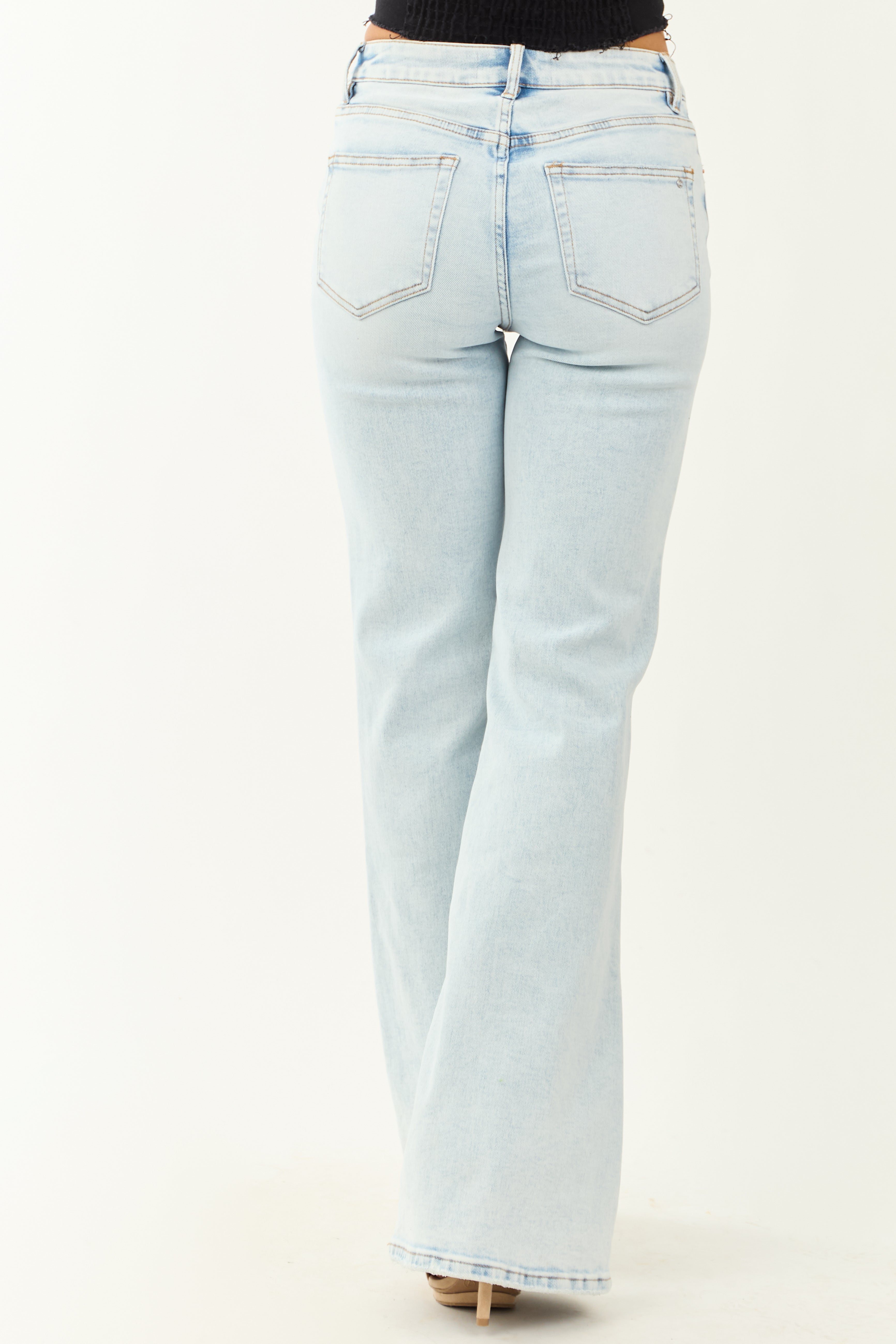 Mica Denim Light Wash Flare Leg Stretchy Jeans