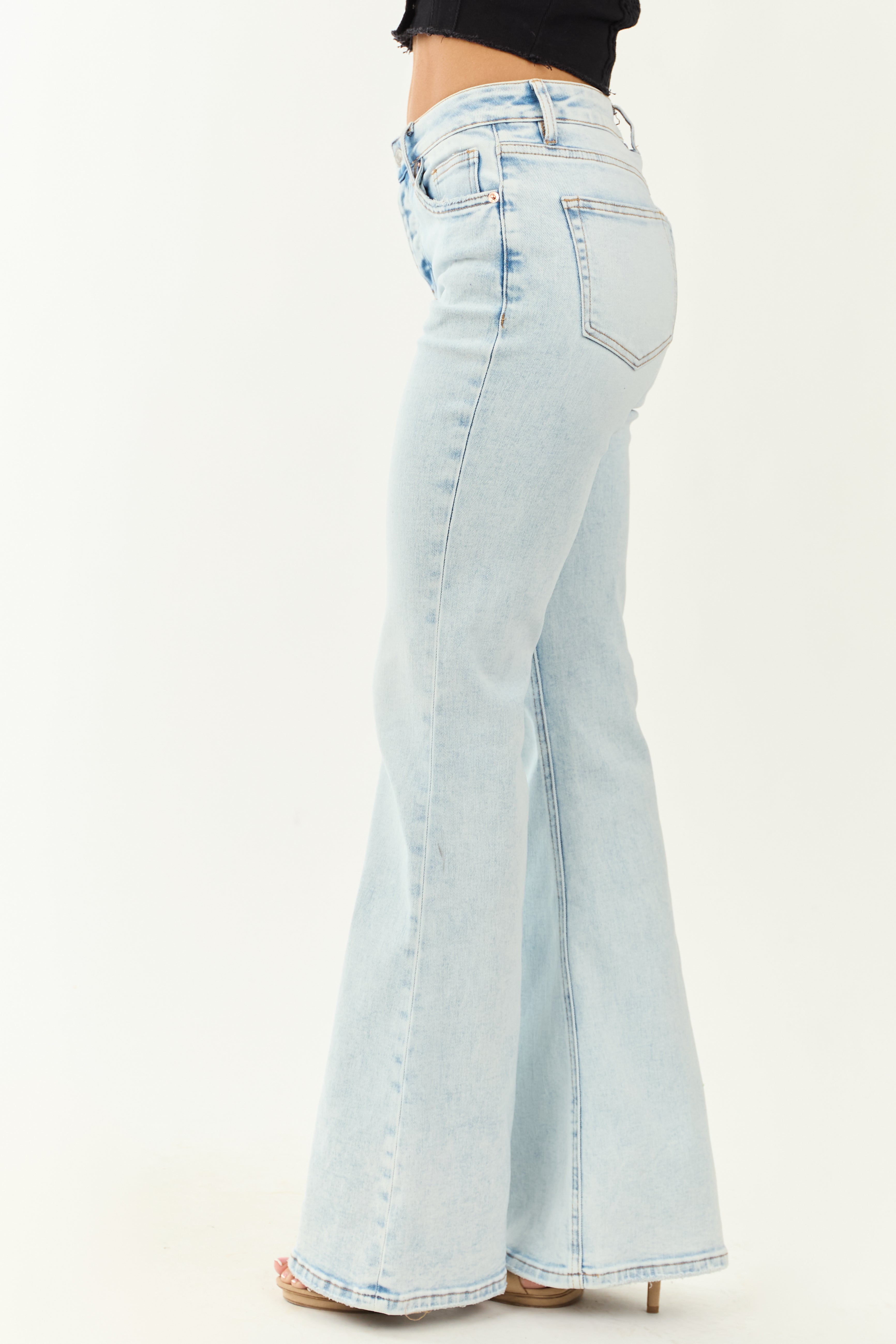 Mica Denim Light Wash Flare Leg Stretchy Jeans