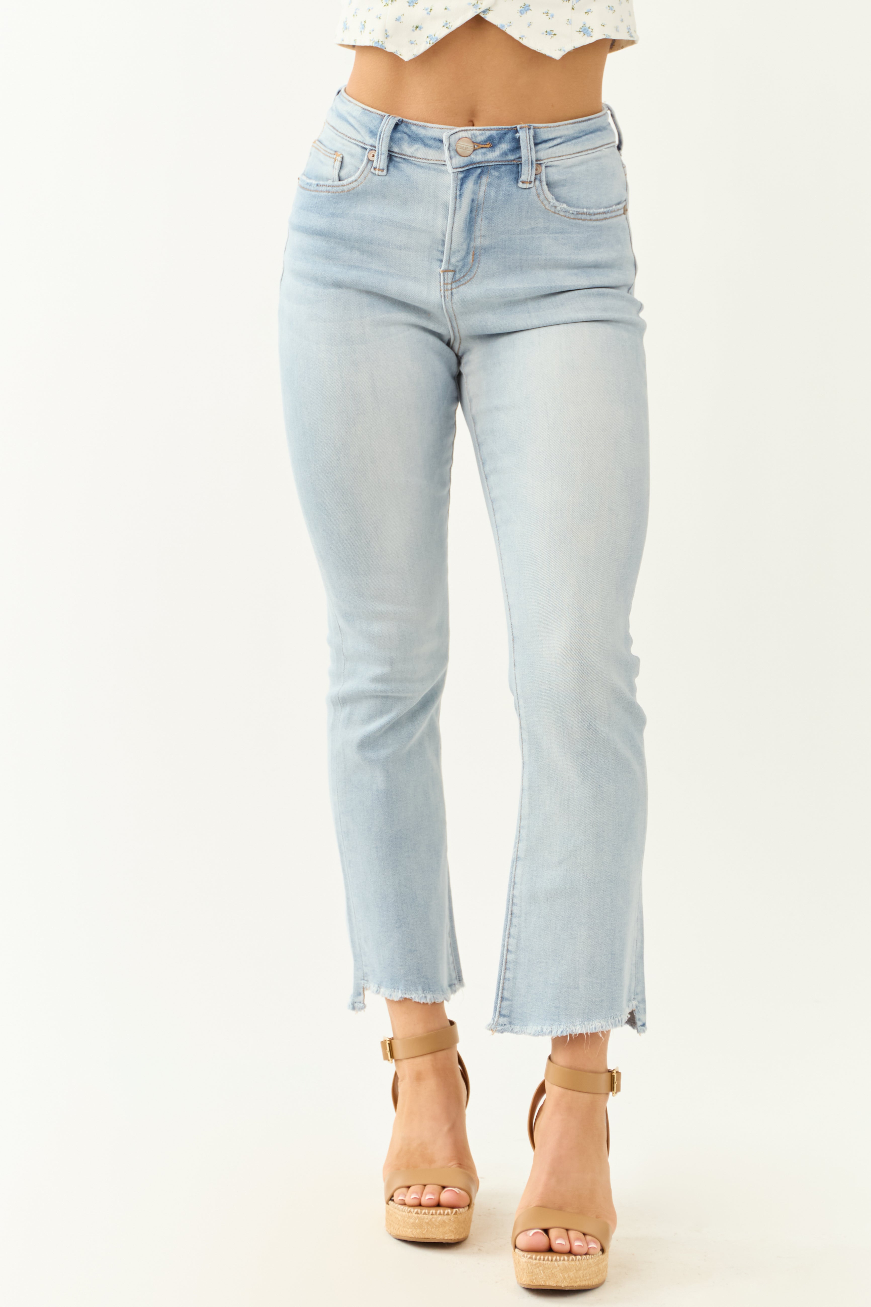 Mica Denim Light Wash Stretchy Soft Kick Flare Jeans