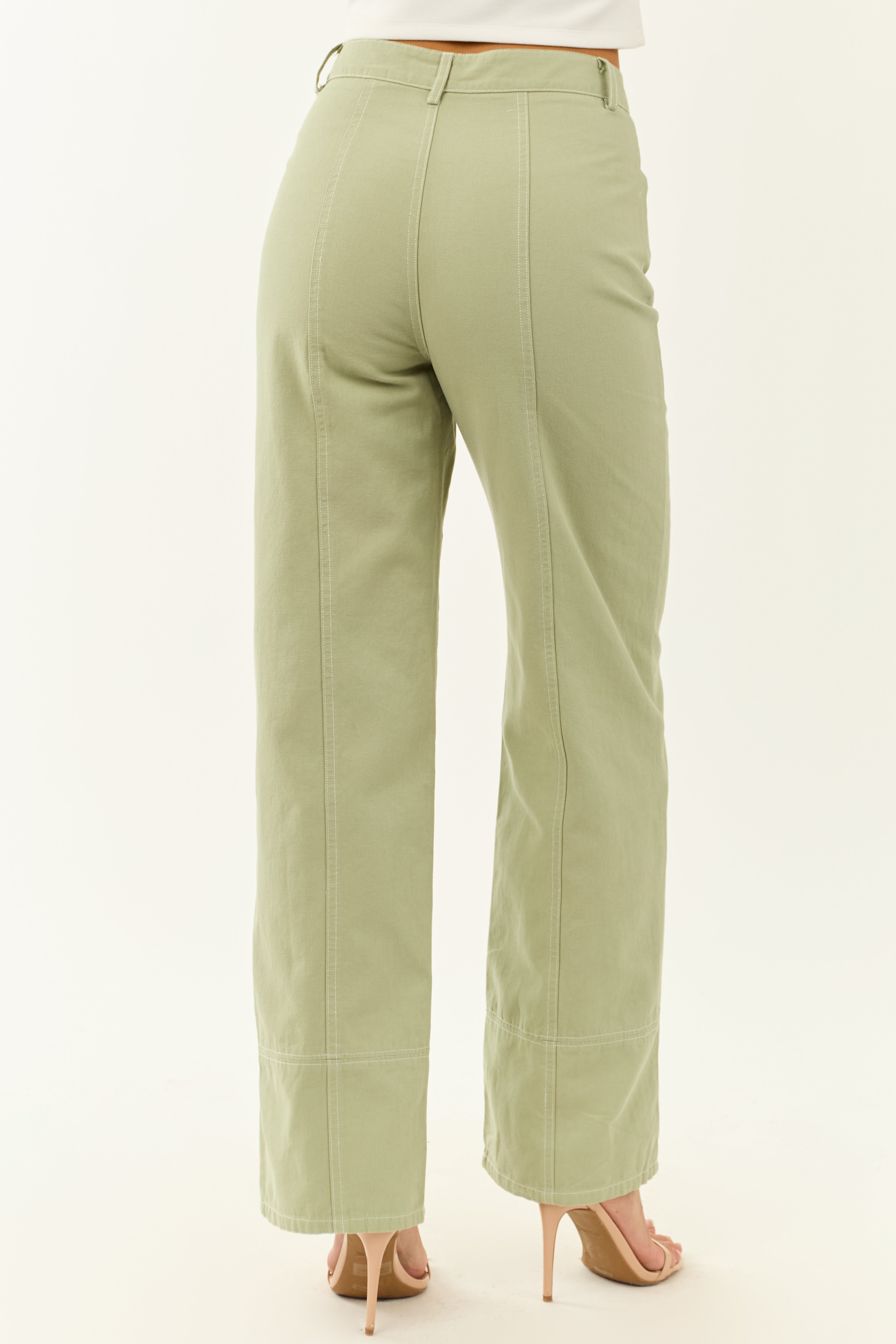 Sage High Waisted Straight Leg Denim Pants